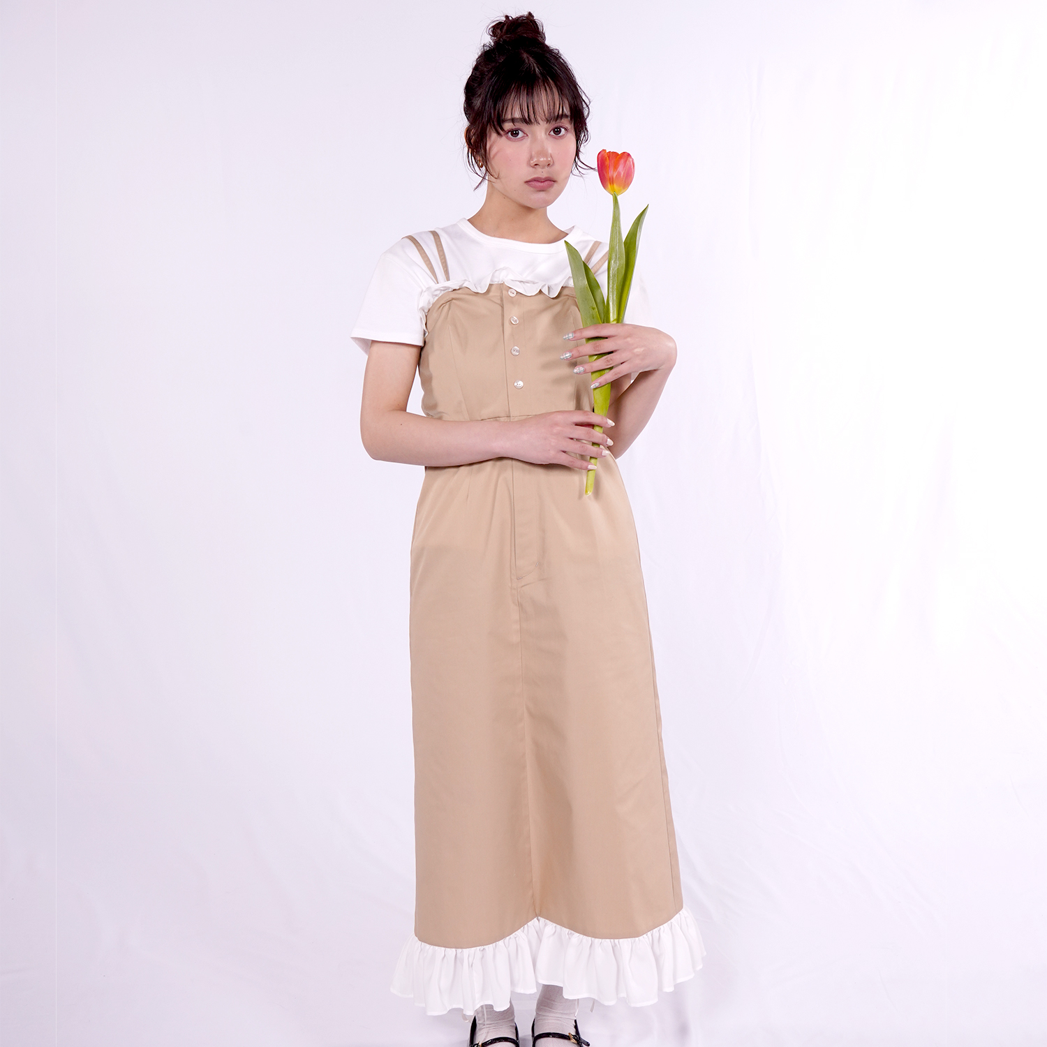 2wayフリルキャミワンピース